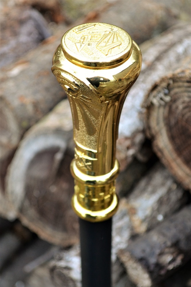 Masonic Segmented Walking Stick Cane - Freemasons - Mason - Square and Compasses