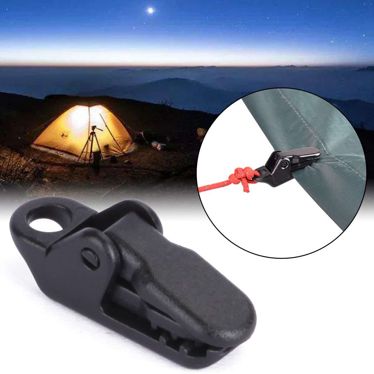 10/20 Adjustable Heavy Duty Lock Grip for Tarp & Shade Cloth Plastic Clips Black