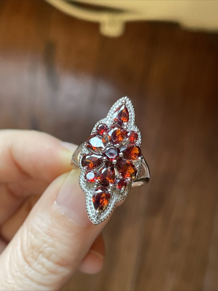 Natural Red Garnet Ring
