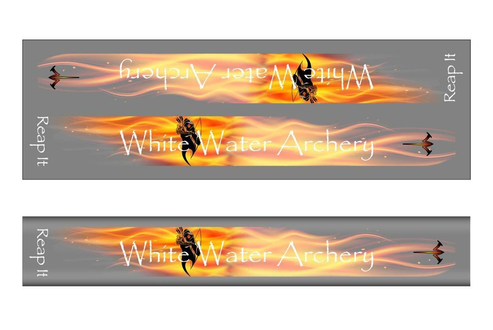 White Water Archery Grim Reaper "Reap it" Flames Gray Solid Stabilizer Wrap