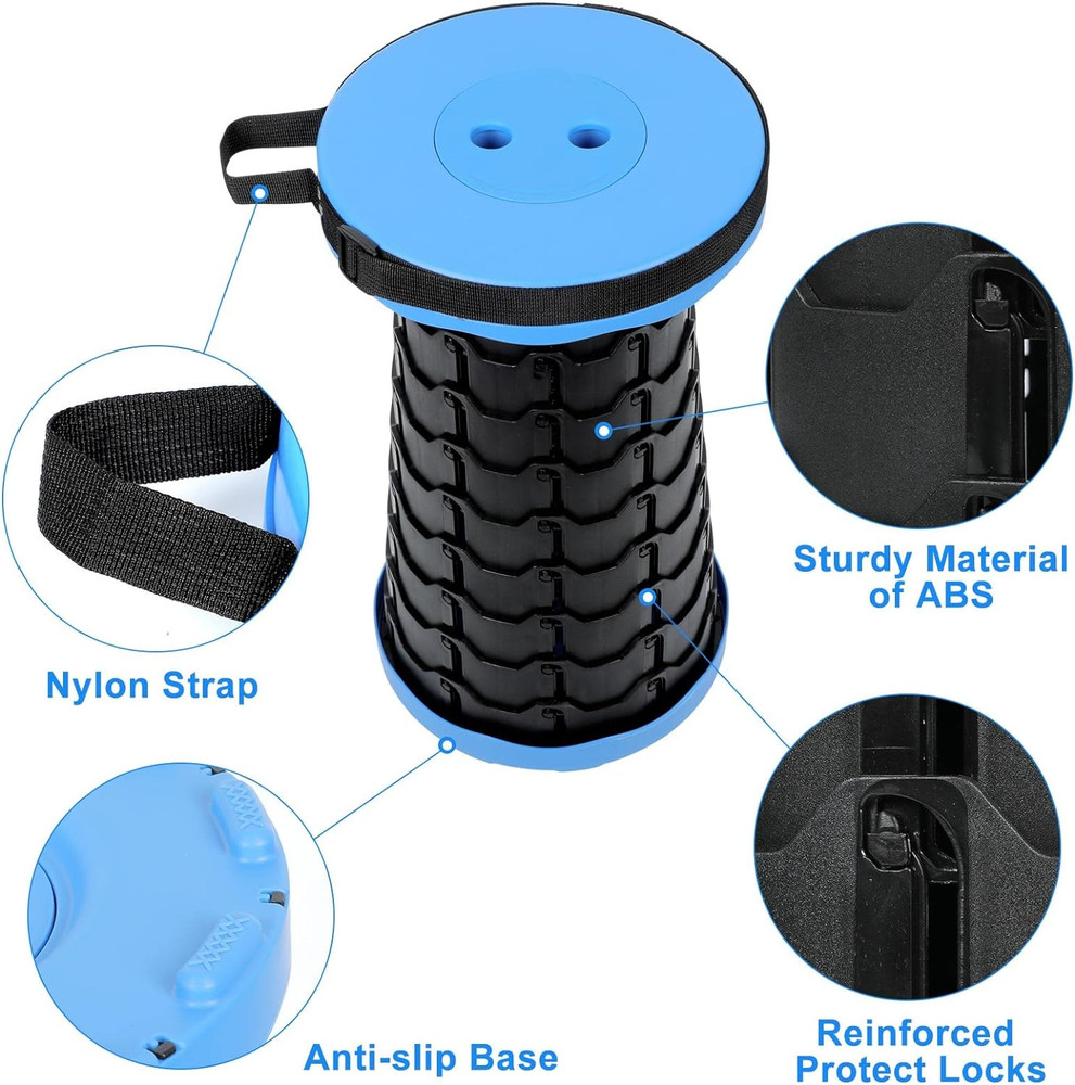 Foldable Telescoping Stool Portable, Retractable Stool for Adults, Upgraded Coll