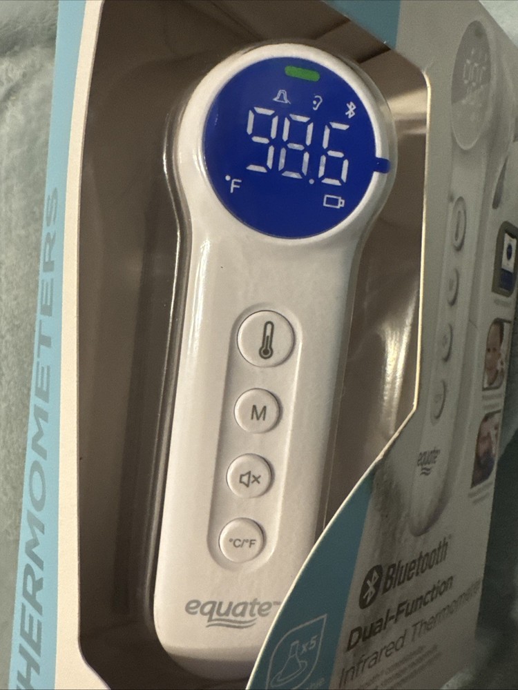 Equate Bluetooth Dual-Function Infrared Thermometer, Forehead /Ear Mode OPEN BOX