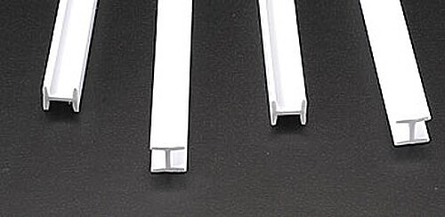 Plastruct H Column Styrene 3/8 (4) - Model Scratch Building Plastic Strips