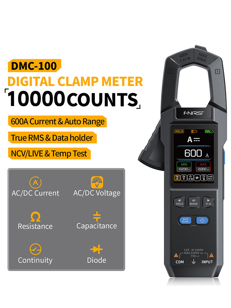 DMC-100 Current Clamp Meter Digital Multimeter 600A Amperimetric Clamp TesterKL
