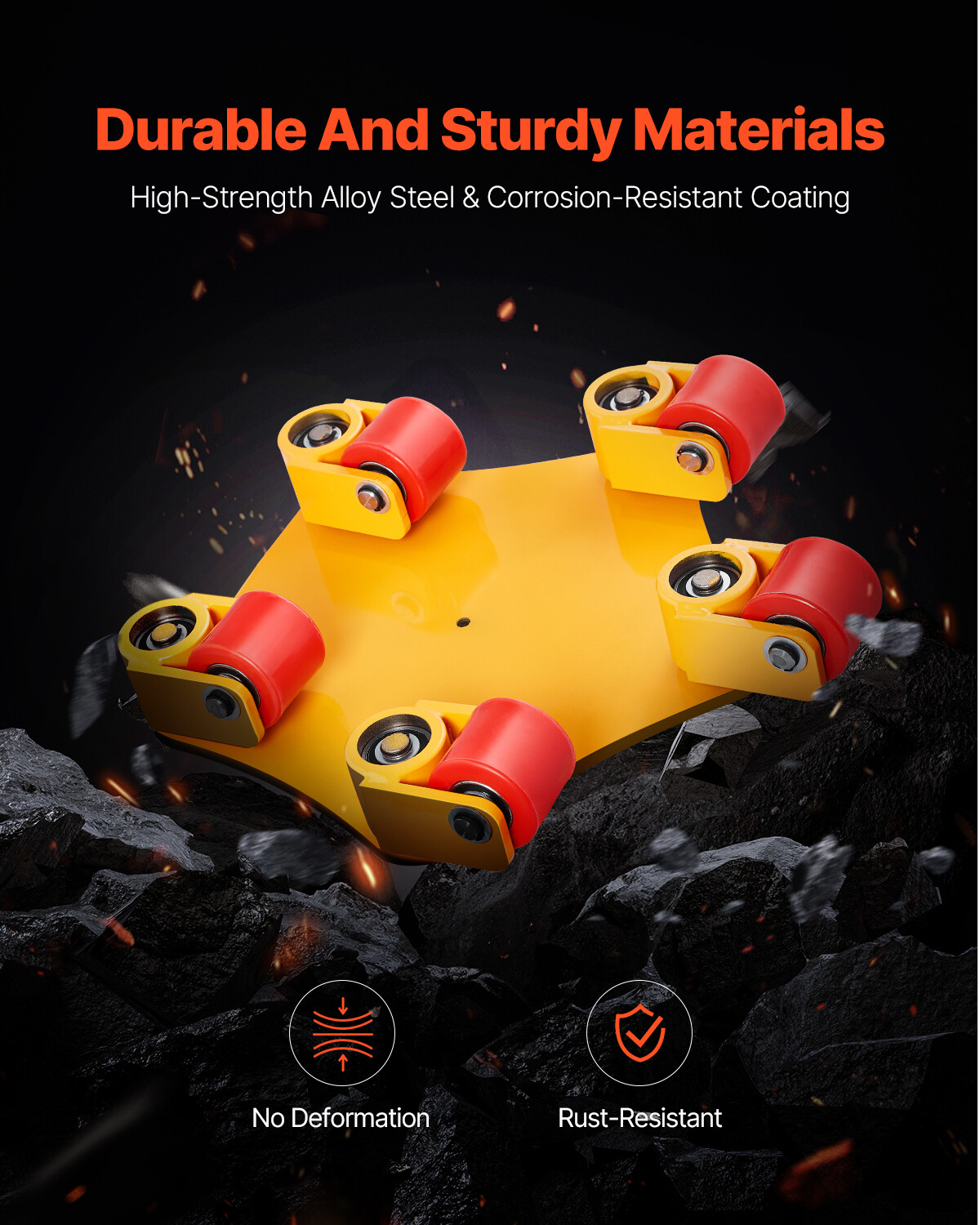 Machine Skate 8800 lbs Machinery Moving Skate with Handle 360° Rotation