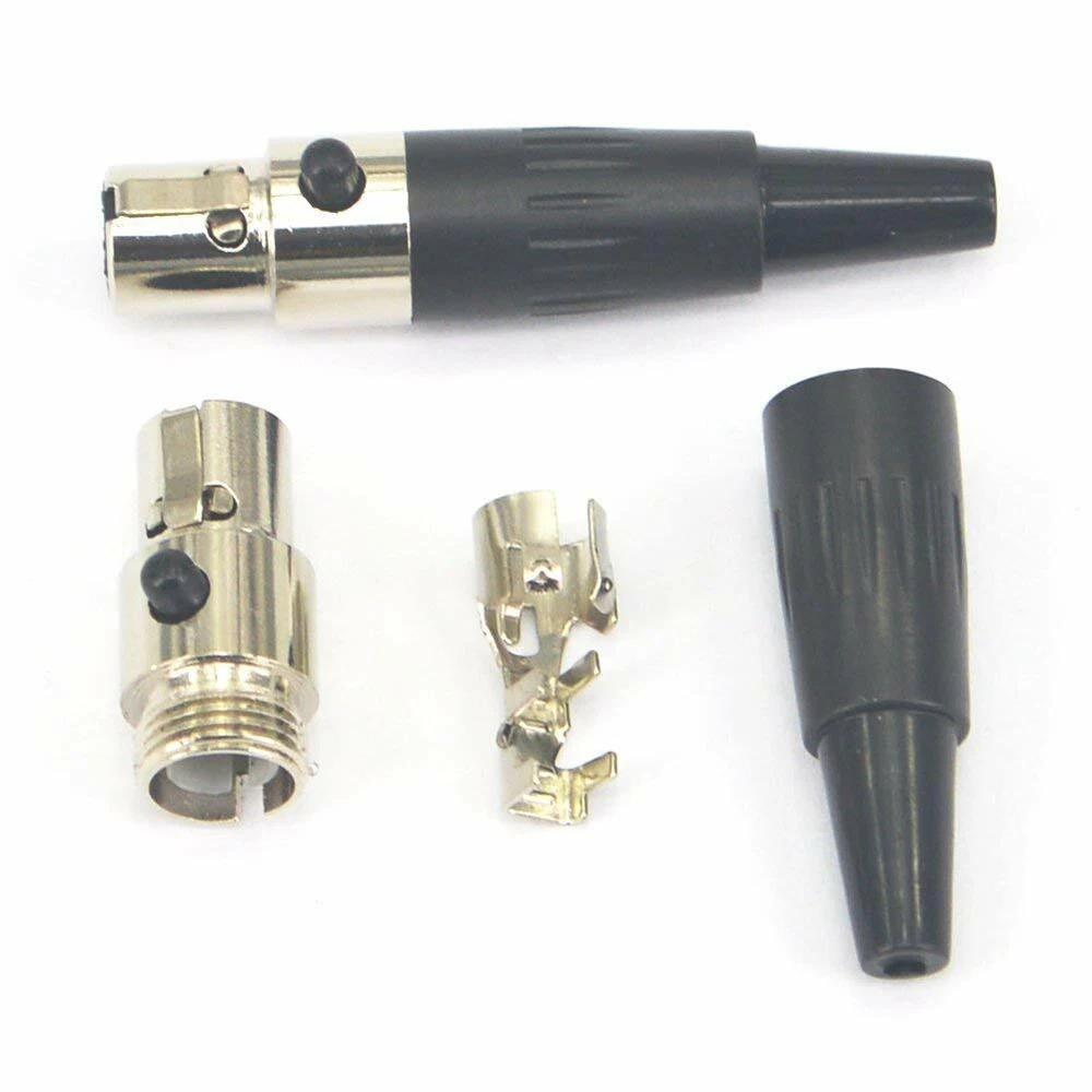 2/4X Mini XLR TA4F 4-Pin Female Audio Connector Microphone Cable Socket Adapter