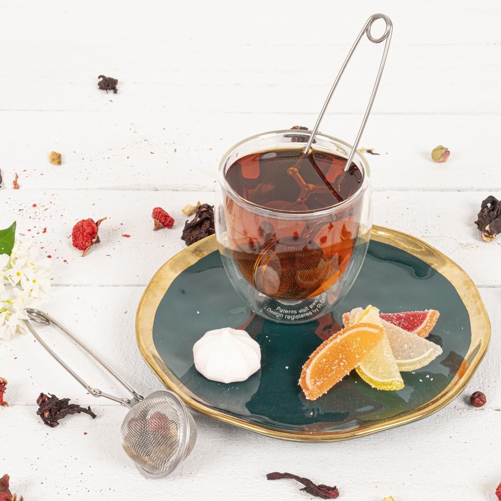 Tea Infuser Ball 3 Pack Snap Strainer Fine Mesh Handle Loose Leaf Filter