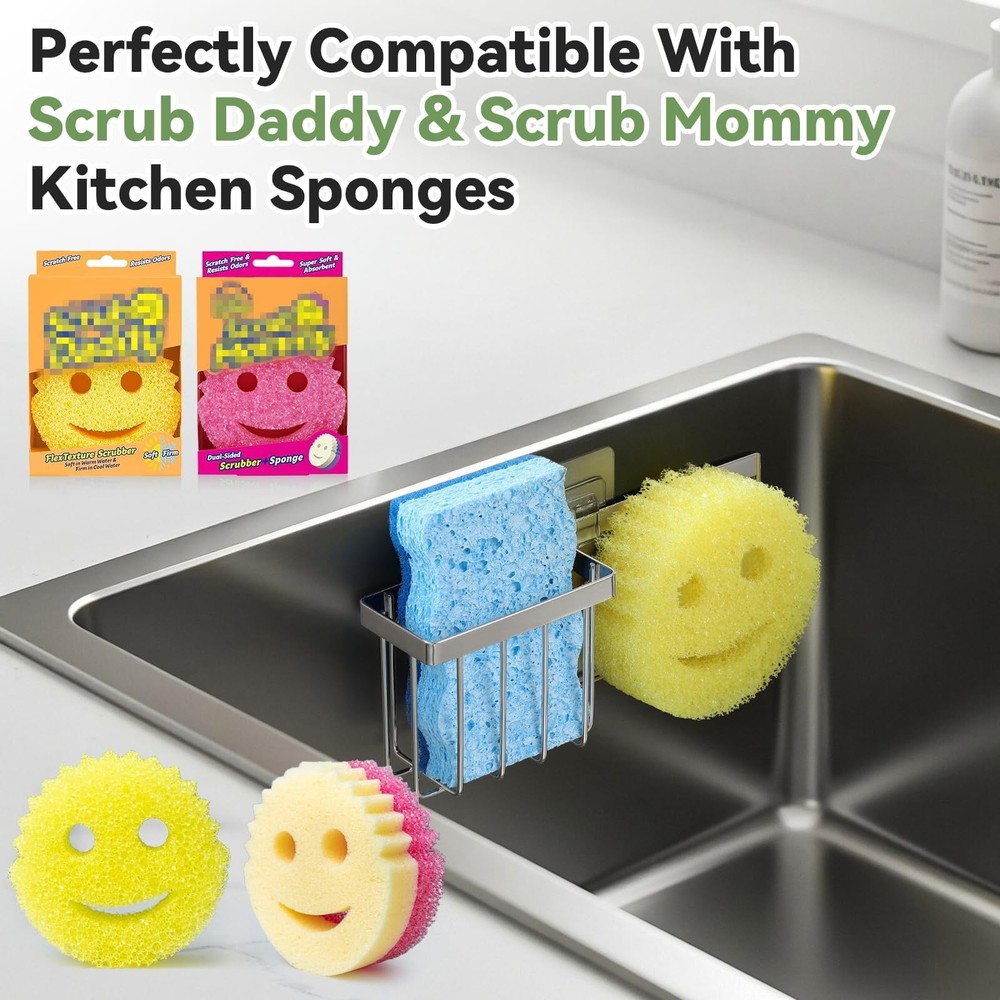 [Space Saving] Sponge Holder for Kitchen Sink Great for Scrub Daddy / Scrub