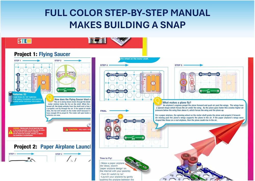 Snap Circuits Flight Deck Science/Stem Toy Kit | Ages 8+ | Construction Gift for