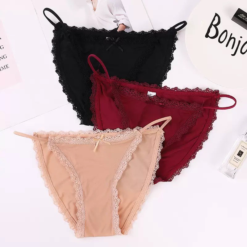6 Pack Lot Womens Sexy Panties String Bikini Thong Brief Seamless Lace Underwear