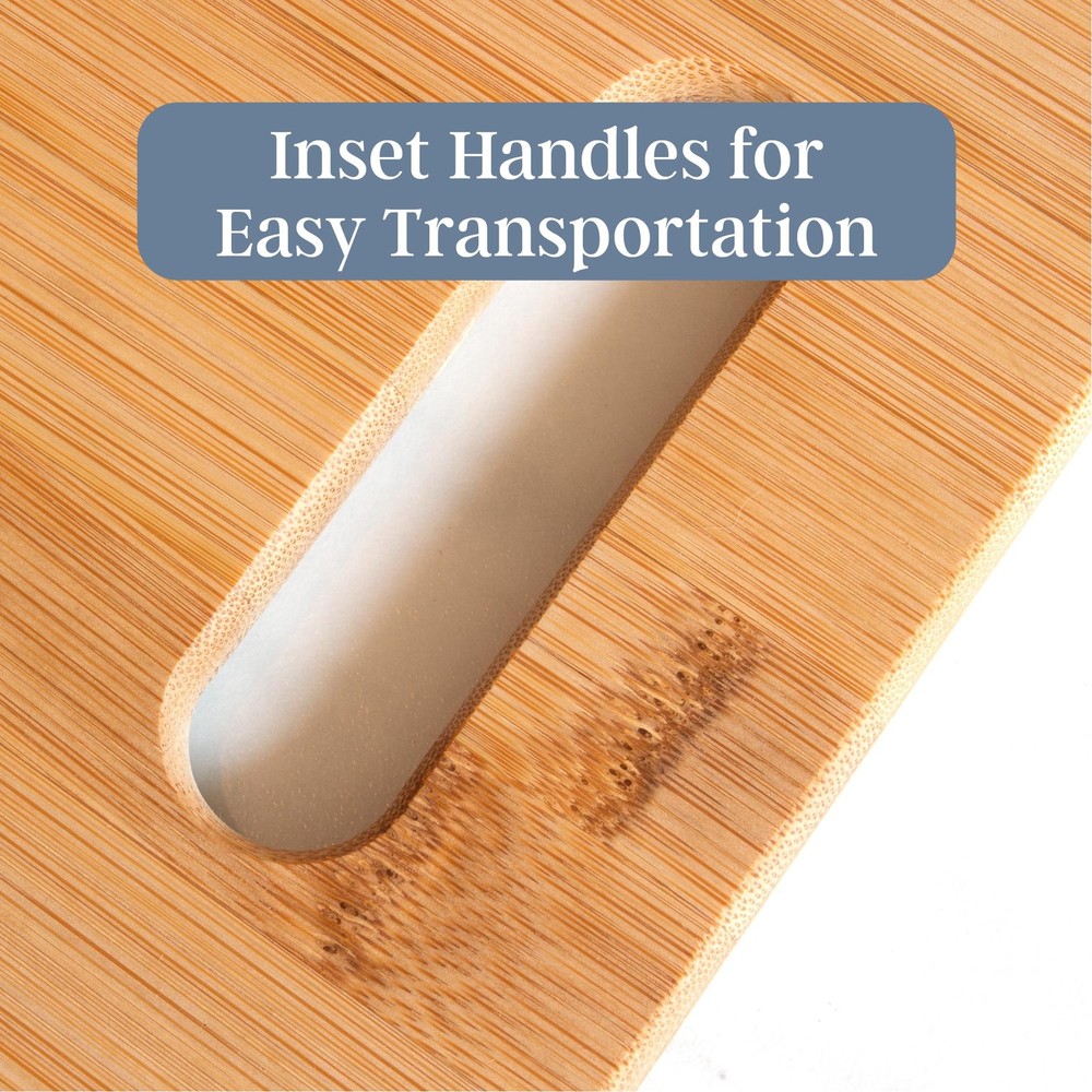 Totally Bamboo Cutting Boards for Kitchen, Set 3 Assorted Sizes, Solid
