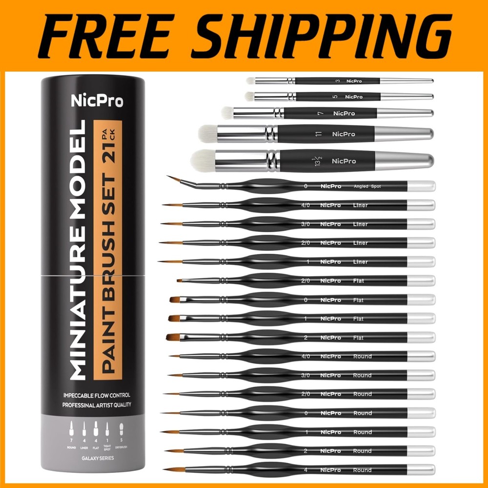 Versatile Model Paint Brush Collection - 21PCS