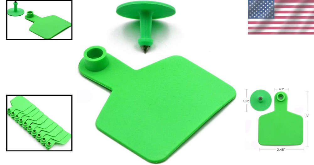 Versatile 100 Count Blank Ear Tags for Cattle, Sheep, Goats - Durable Plastic
