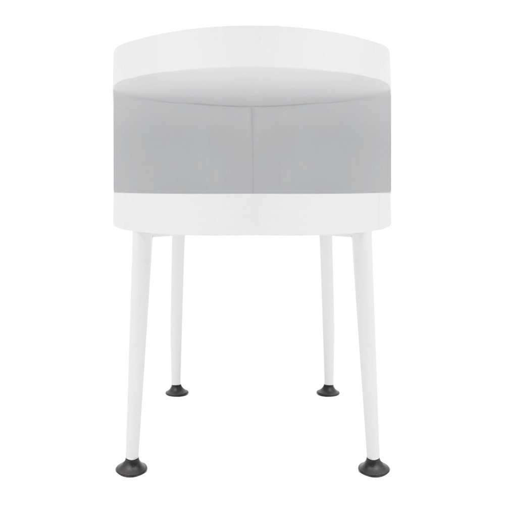 Round Table with Open Storage, Iron Bedside Table Modern Side Table 40x40x55cm