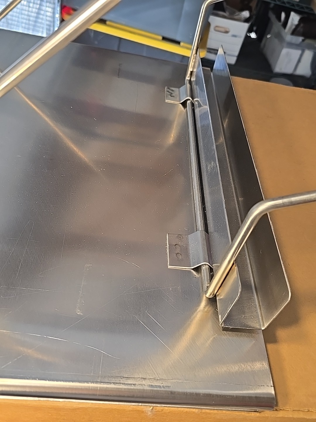 ECOLAB LOAD-N-FOLD 21" X 25" Stainless Steel Fold Down Wall Table Made in U.S.A.