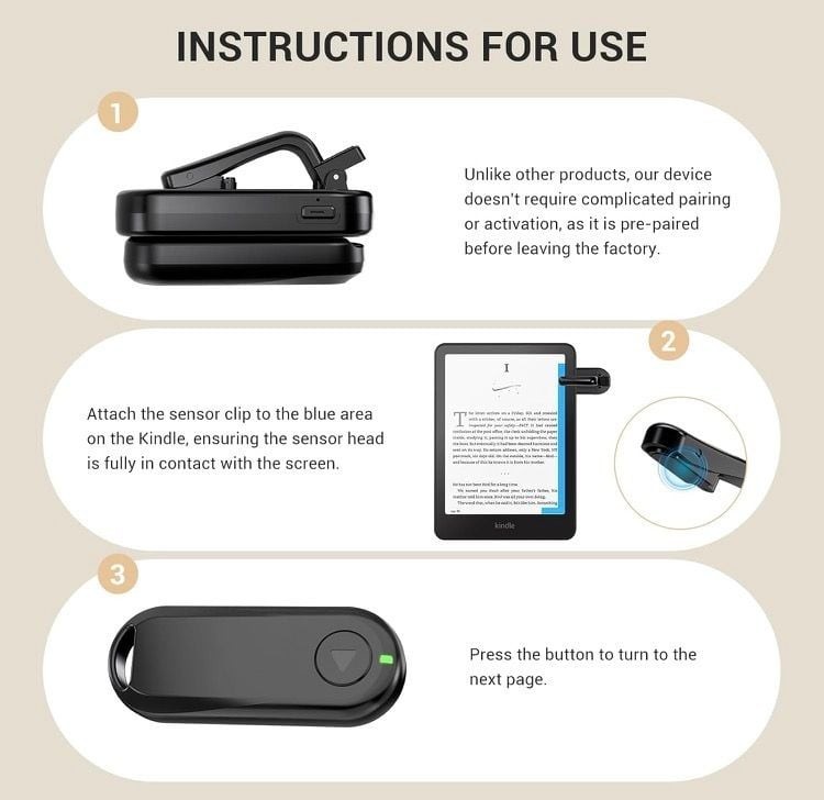 COBAK Remote Control Page Turner for Kindle Paperwhite