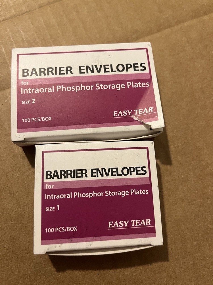 Barrier Envelopes, Plasdent, Phosphor Plate, Size #1 And #2 100 Per Box