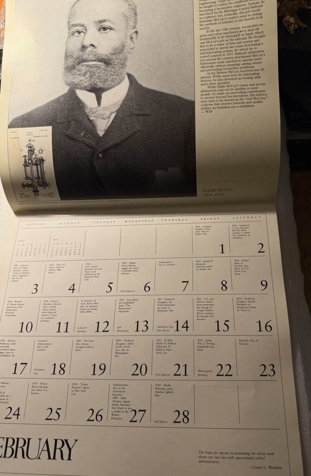 Vintage 1991 Calendar “A Journey Into 365 Days Of Black History”
