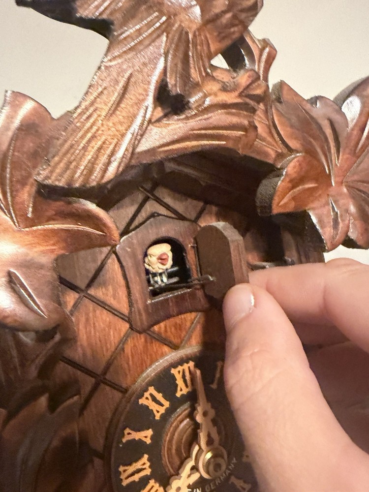Cuckoo Clock Germany Wooden Weights Woden Hands