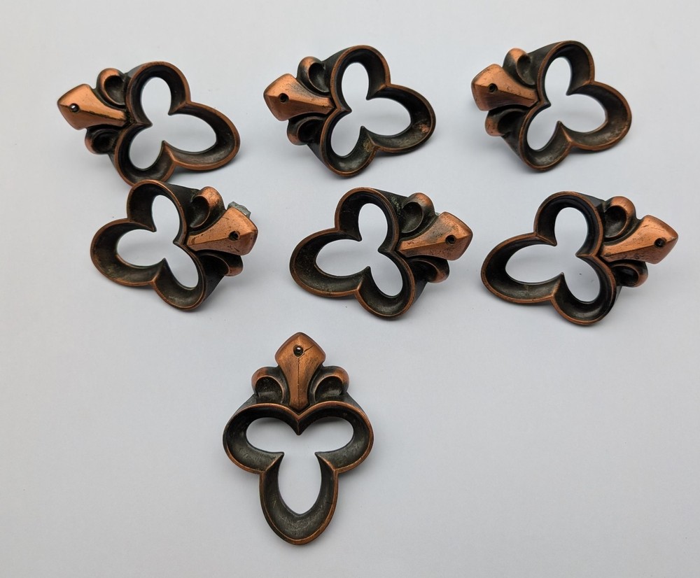 7 Fleur de lis Drawer Cabinet Pulls Knobs French Country Bronze Design Hardware