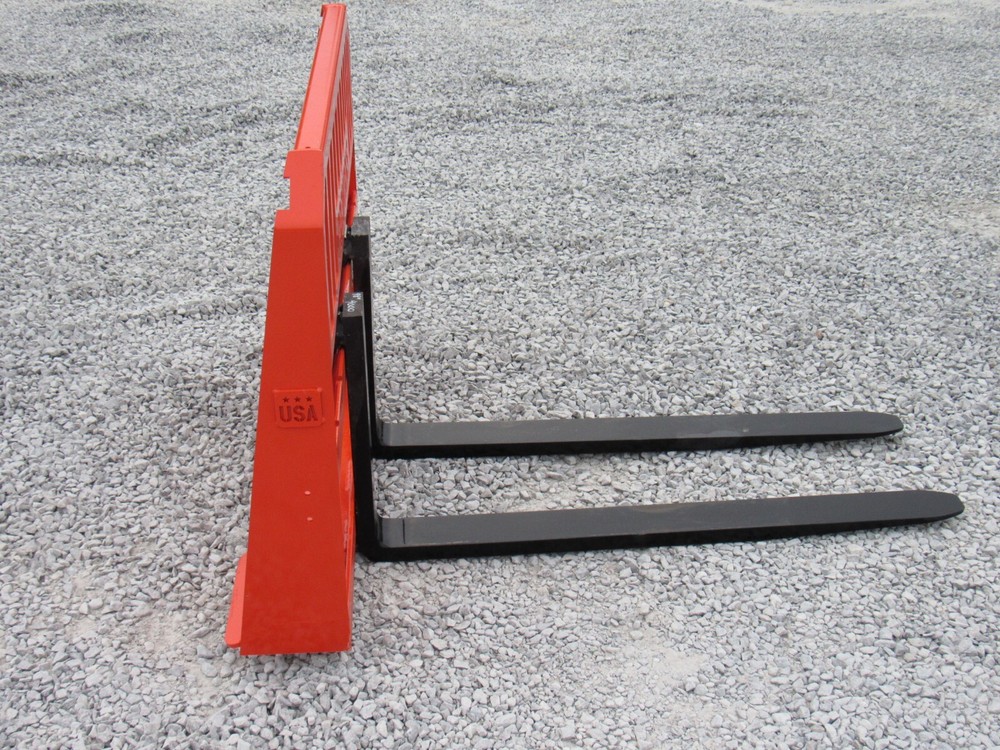 60" Root Grapple Grease and 48" Long Pallet Forks Attachment Combo Quick Attach
