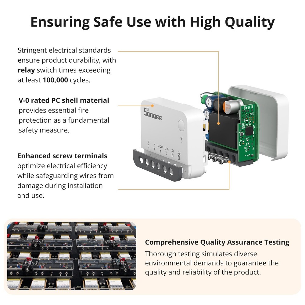 SONOFF ZBMINIR2 MINI Zigbee Smart Light Switch Module Neutral Wire Required 2PCS