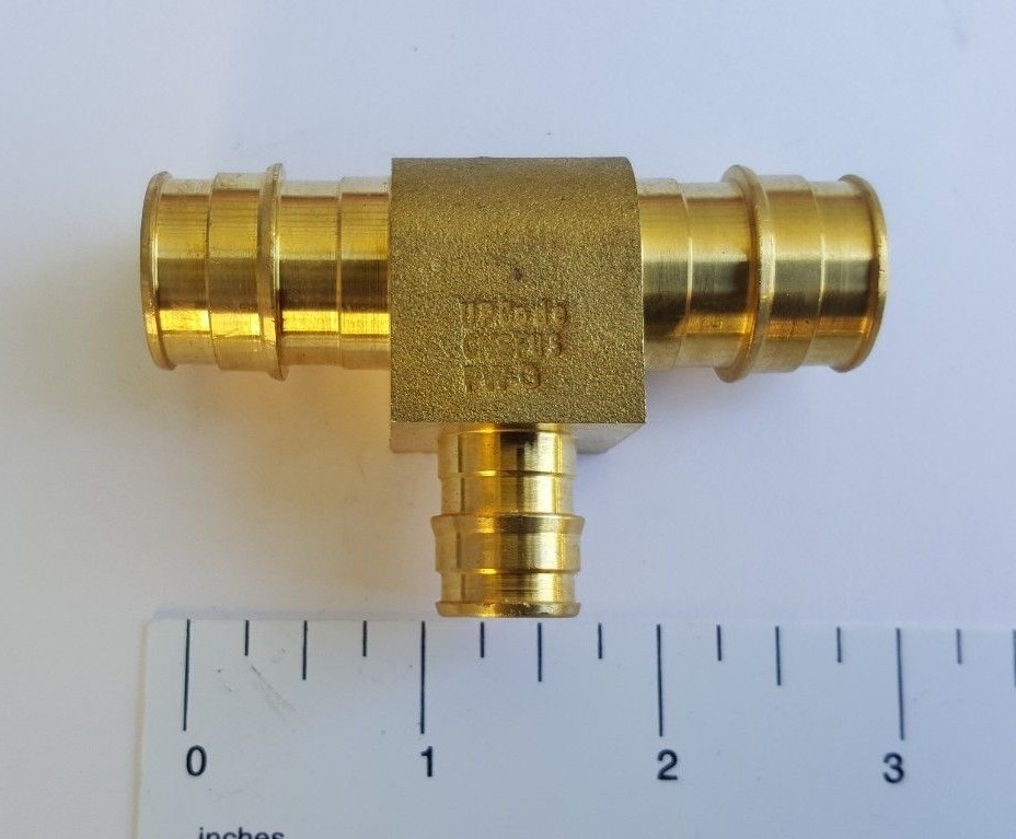 1) 3/4 X 3/4 X 1/2 PEX A TEE, EXPANSION TEE, FOR UPONOR WIRSBO TEE