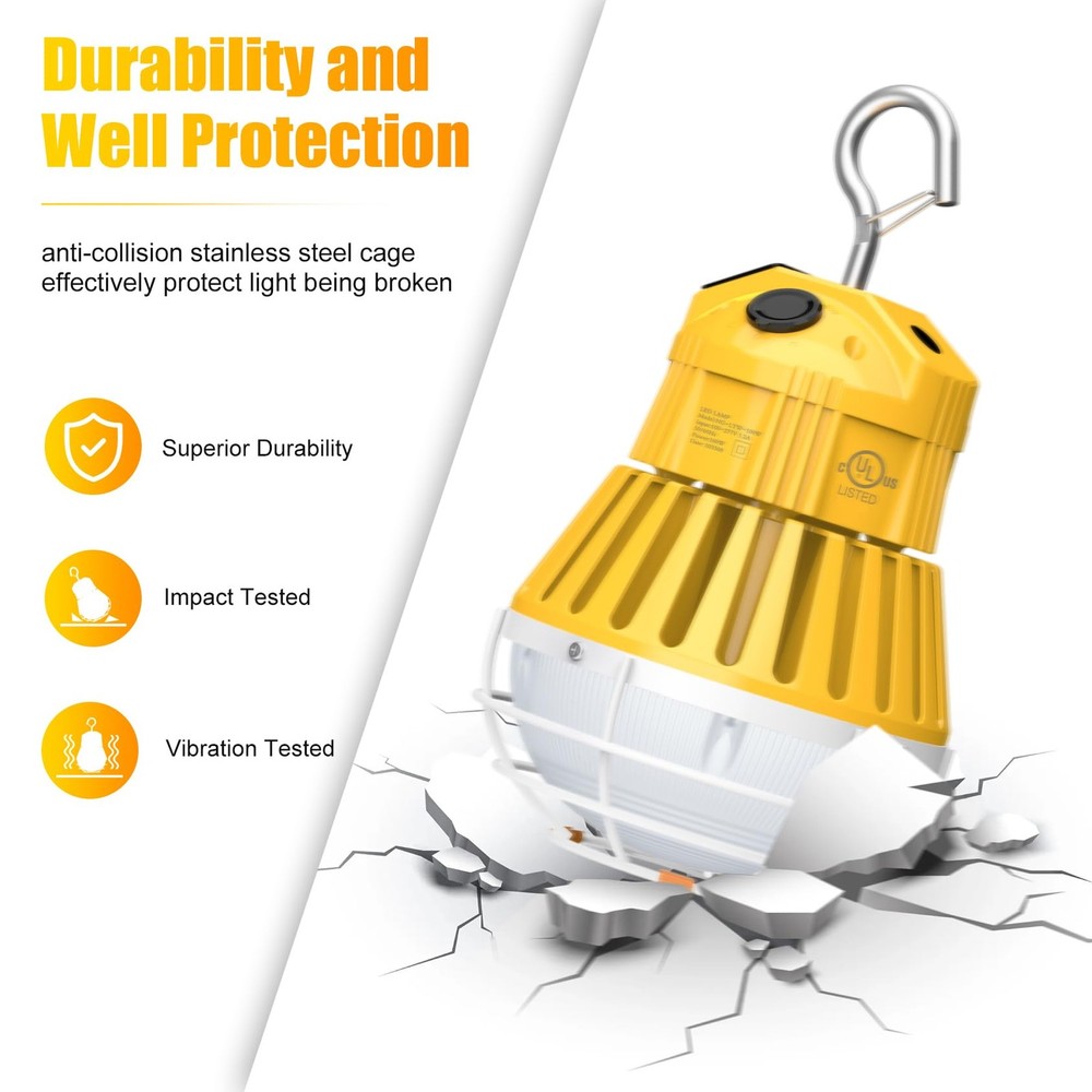 2PCS 100W LED Temporary Work Light 5000K 15000lumens Linkable Construction Light