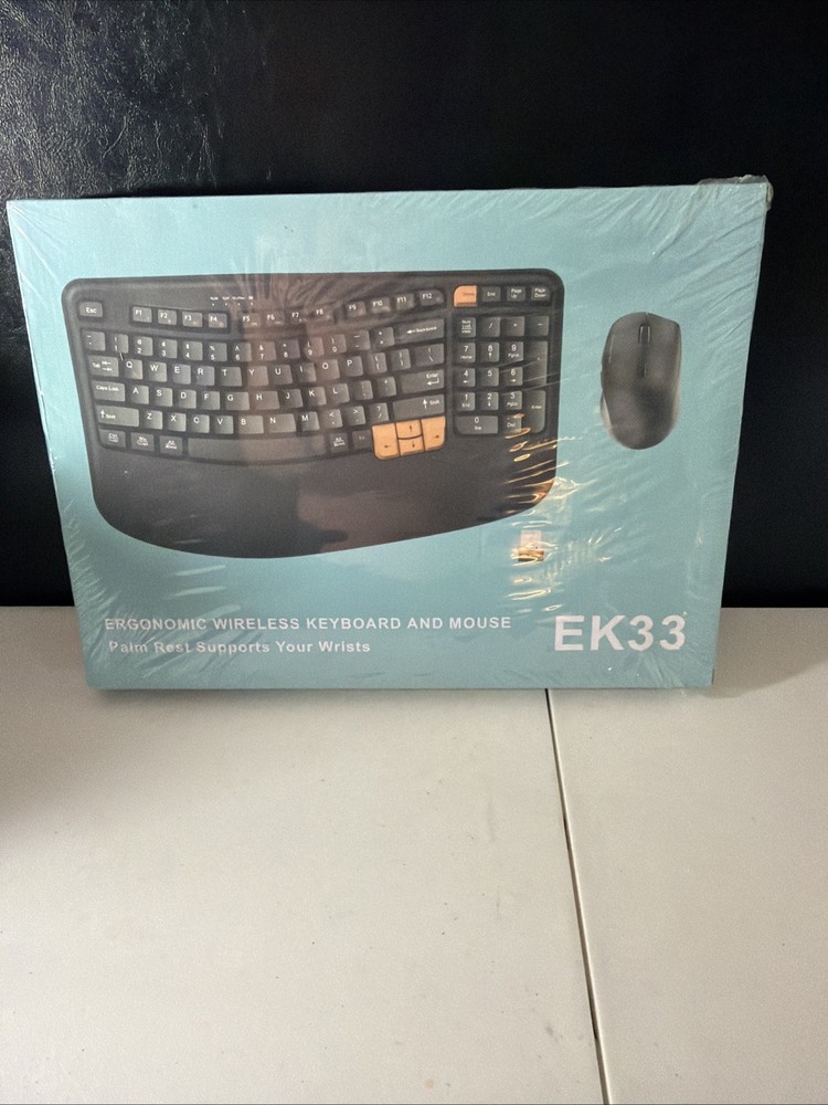 Wireless Keyboard & Mouse Combo 2.4G Ergonomic Spill-Resistant Black