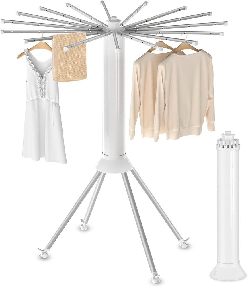 Octopus Clothes Drying Rack w/4 Pulleys Adjustable Laundry Foldable 16 pcs Rack