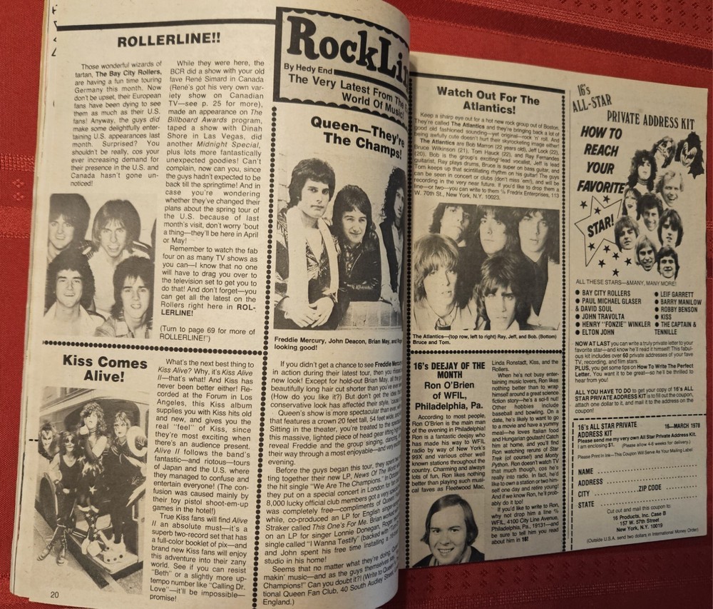 16 Magazine March 1978 KISS
