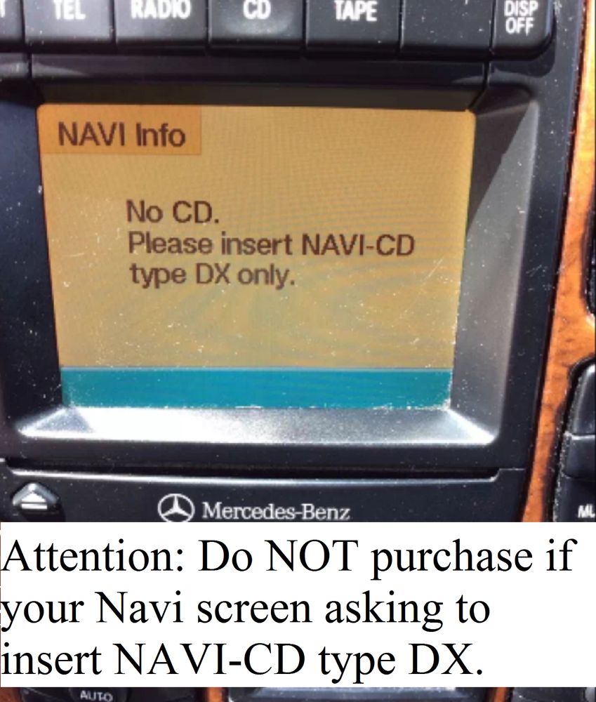 2000 2001 2002 Mercedes E320 E430 E55 Navigation CD #7 Coverage New England Map