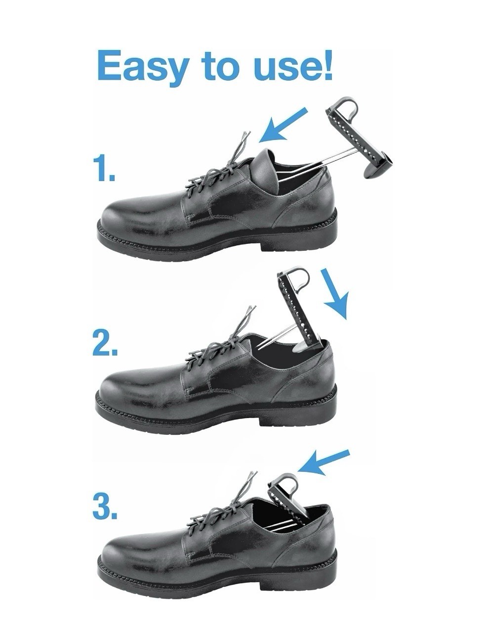 1-Pair SHOE GEAR Men’s Shoe Trees Adjustable Lightweight Fits Most Sizes