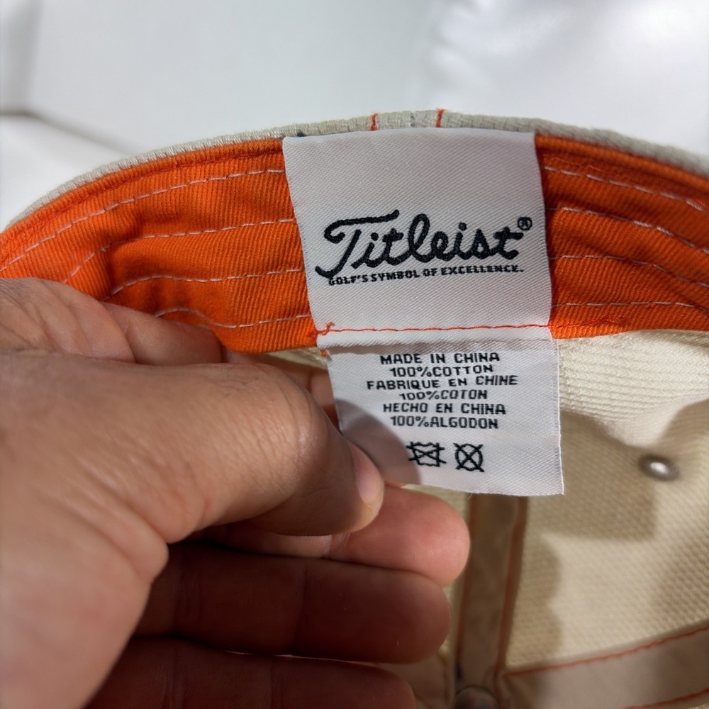 Titleist Orange Cream Golf Baseball Cap Hat Strap Back Adjustable