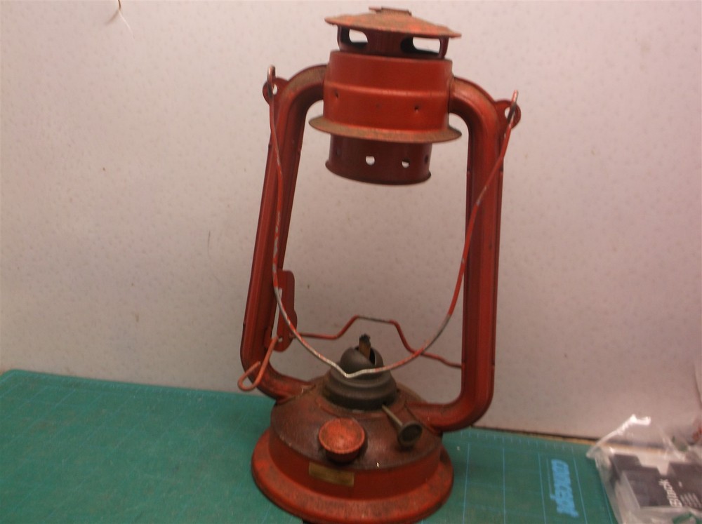 Vintage Red Lantern **No Globe**