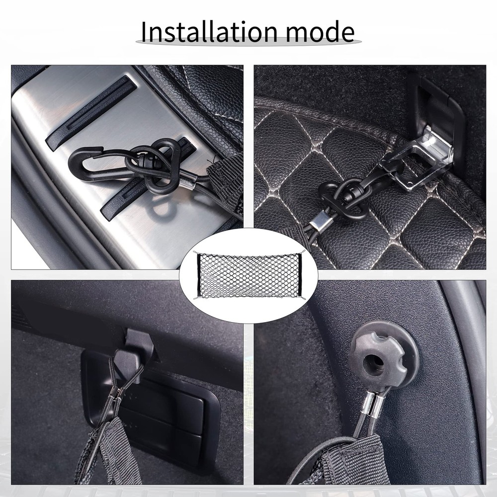 35.4x15.8 Inch Stretchable Car Cargo Net Adjustable Elastic Storage Trunk Hook