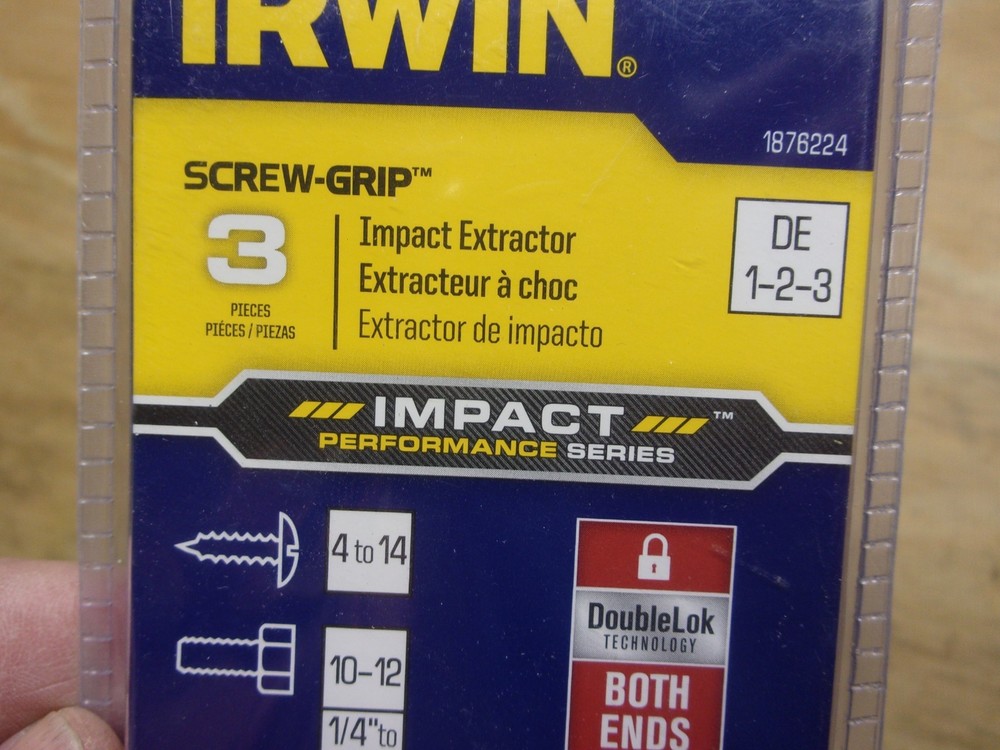 2 IRWIN 3pc. SCREWGRIP IMPACT EXTRACTOR SETS # 1876224 ..