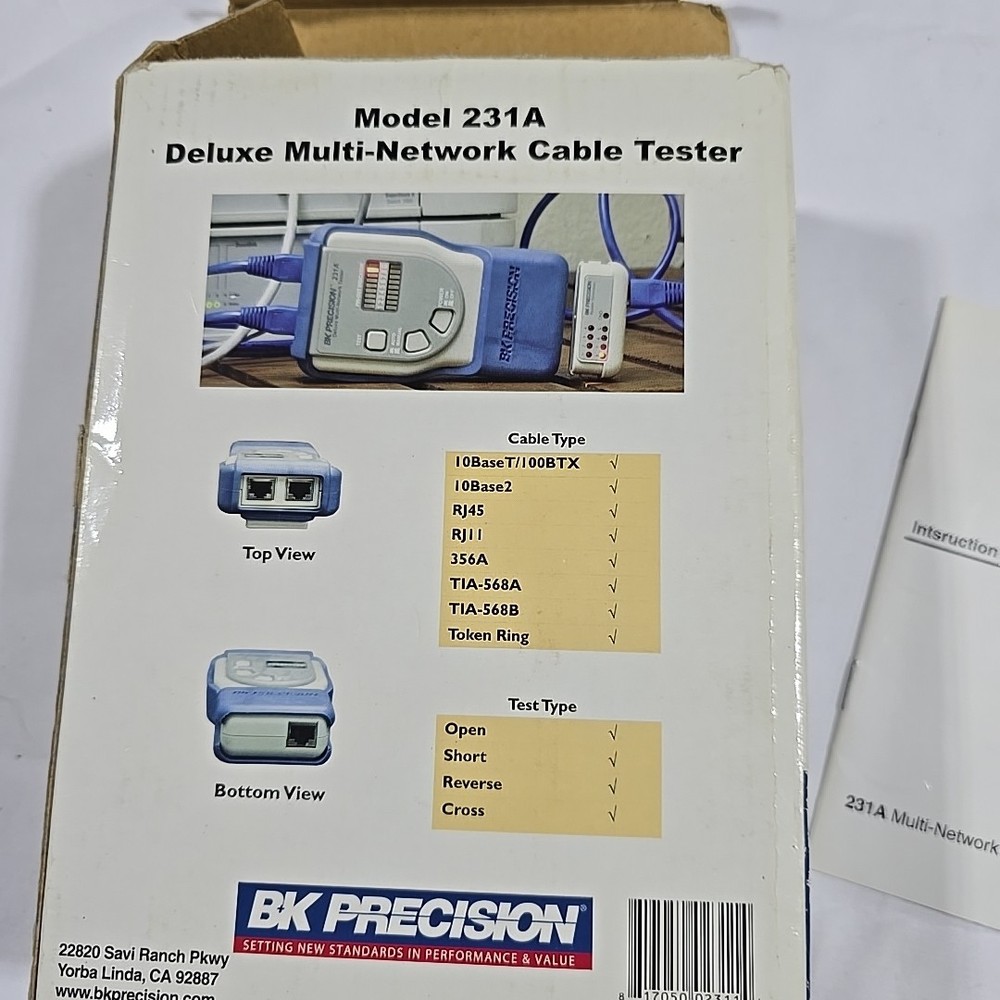 BK Precision Remote Multi Network Cable Analyzer Tester 240-A 240A w/ Box CAT