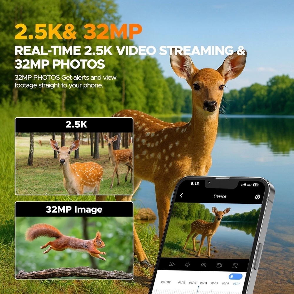 Cellular Trail Camera, 3rd Gen Solar Powered Game Cameras with Motion Activated