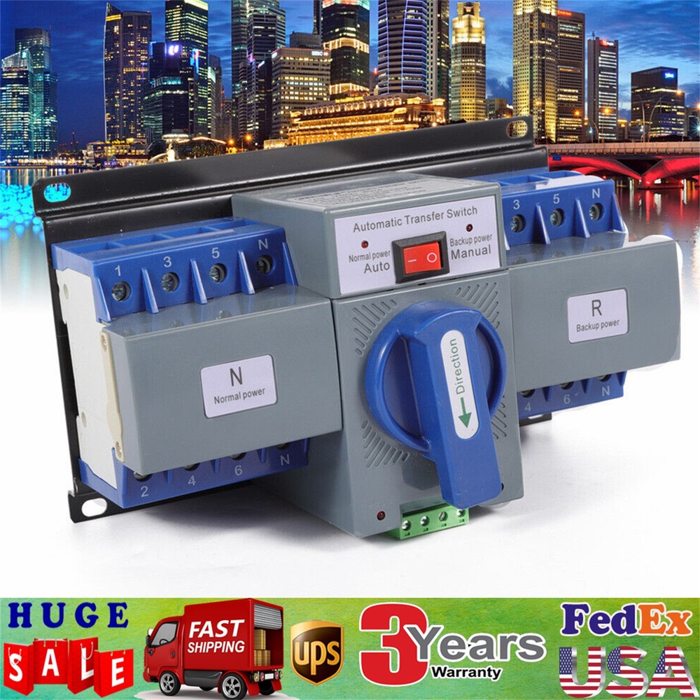 Dual Power Automatic Transfer Switch kit 63 A 4P ATS Generator Changeover Switch