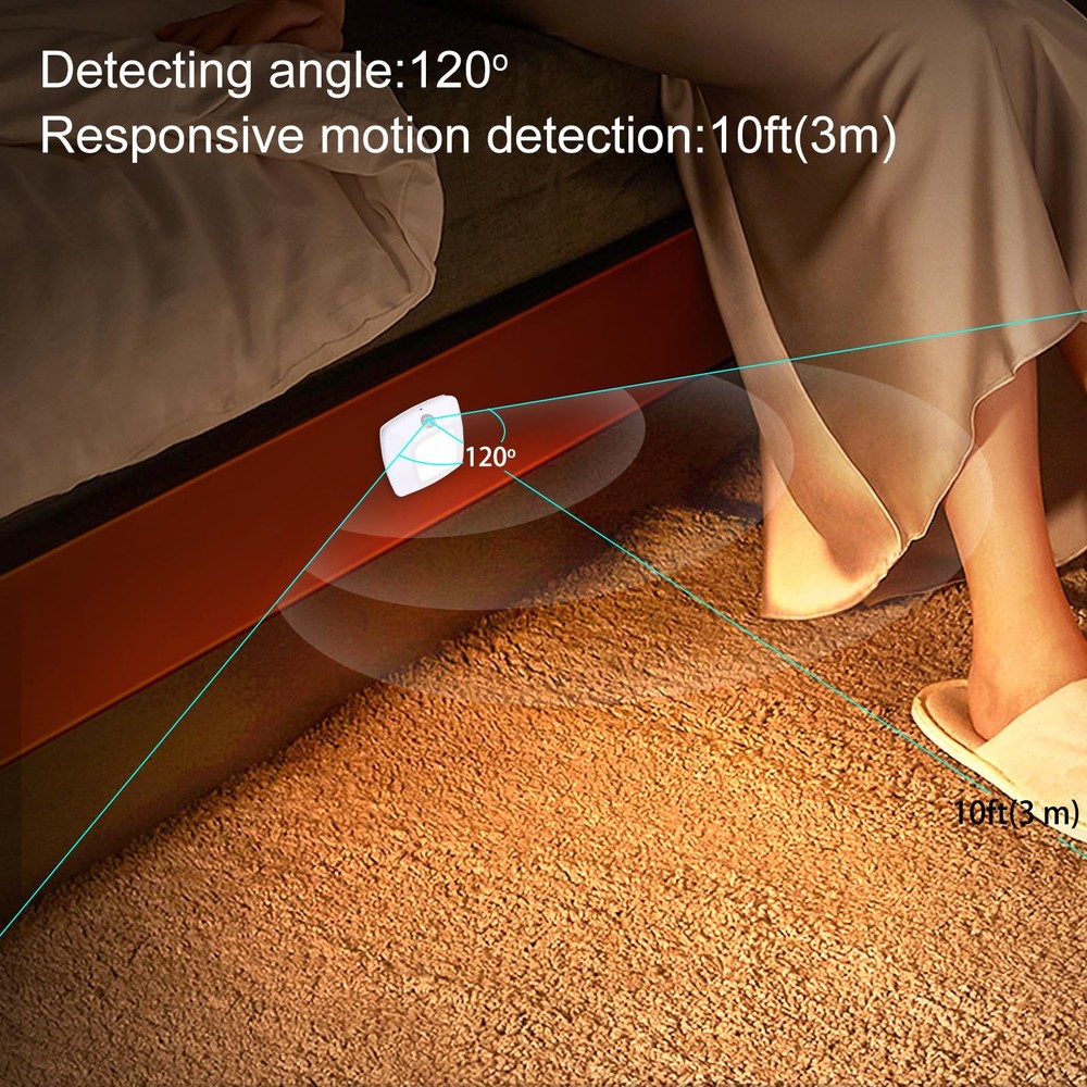 Motion Sensor Tap Light,Battery Operated Push Lighting, Wireless Puck Lights,...