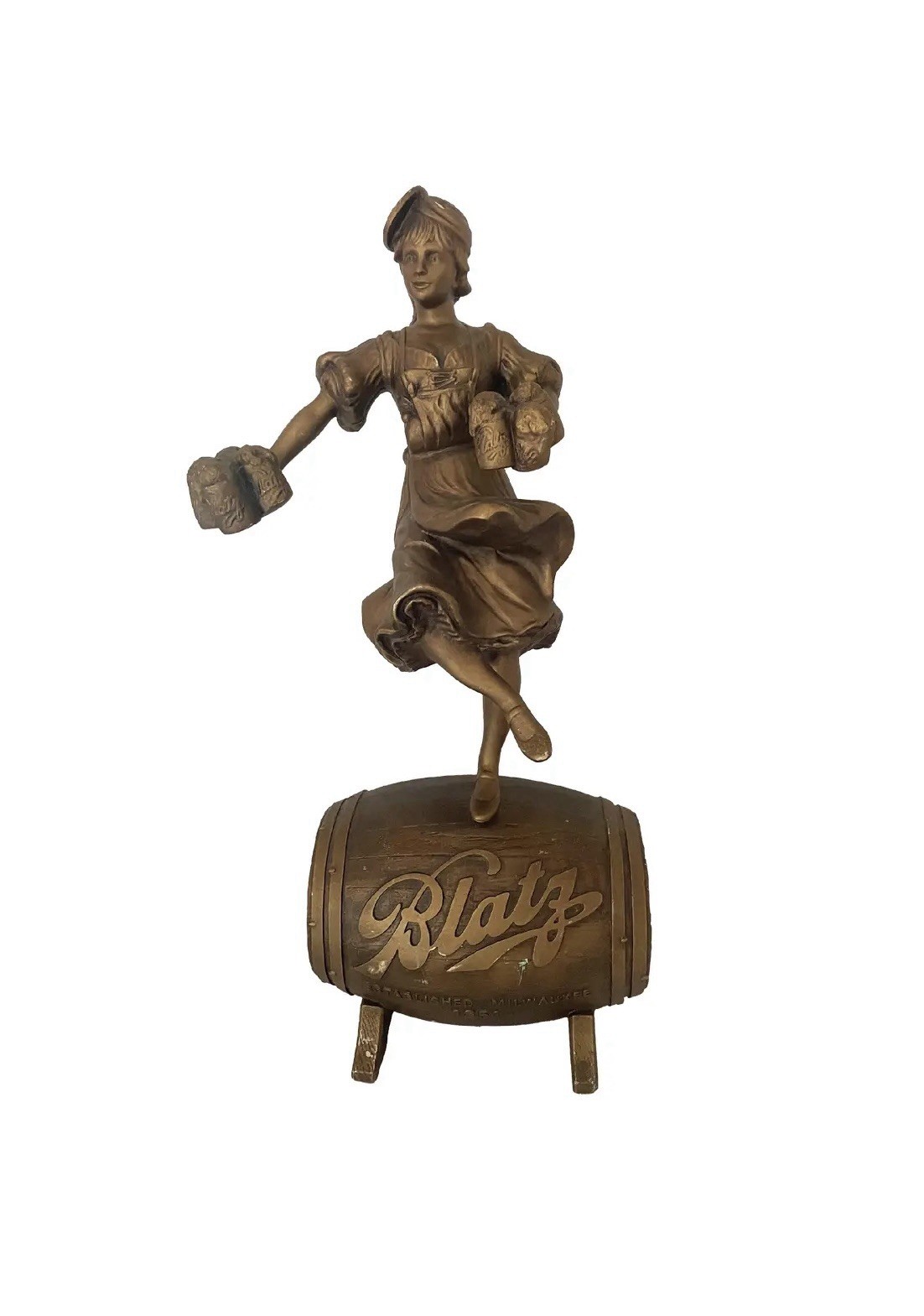 Vintage Blatz Beer Valerie Waitress Statue 1986 20” Advertising Display Statue