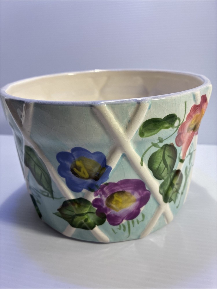 Ceramic Bowl/ Planter Flower Design