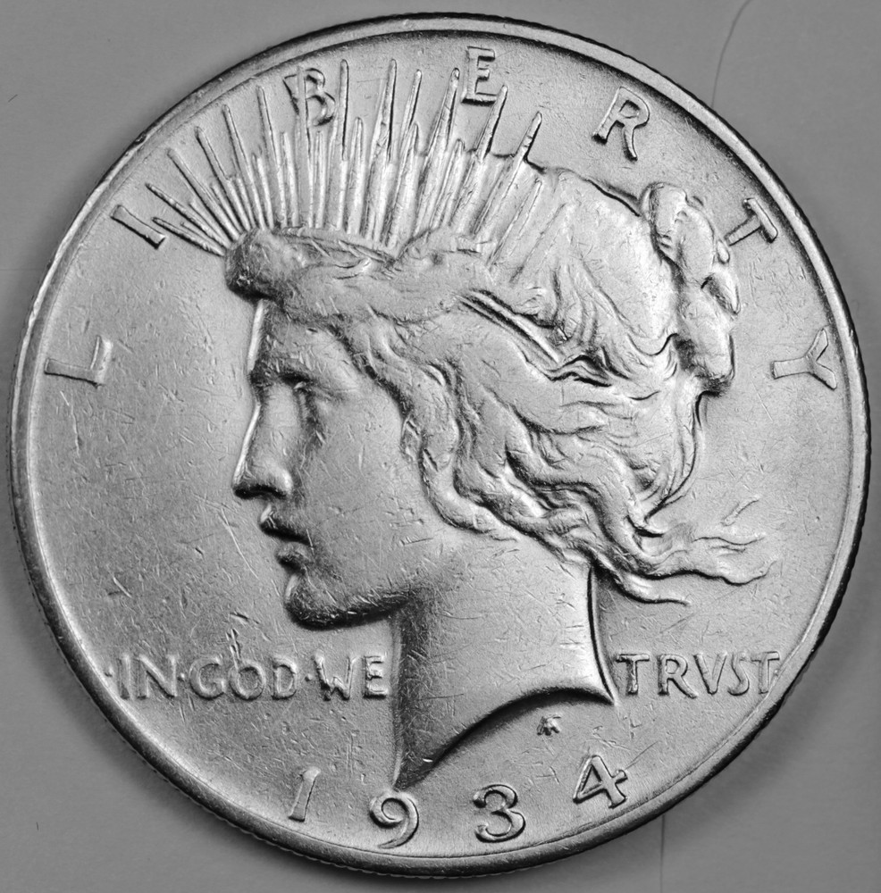 1934-s Peace Silver Dollar.  High Grade. (Inventory A)