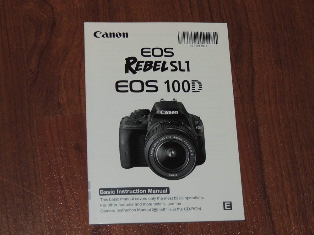 Canon EOS Rebel SL1 Basic Instructions Manual Guide 110 page - English