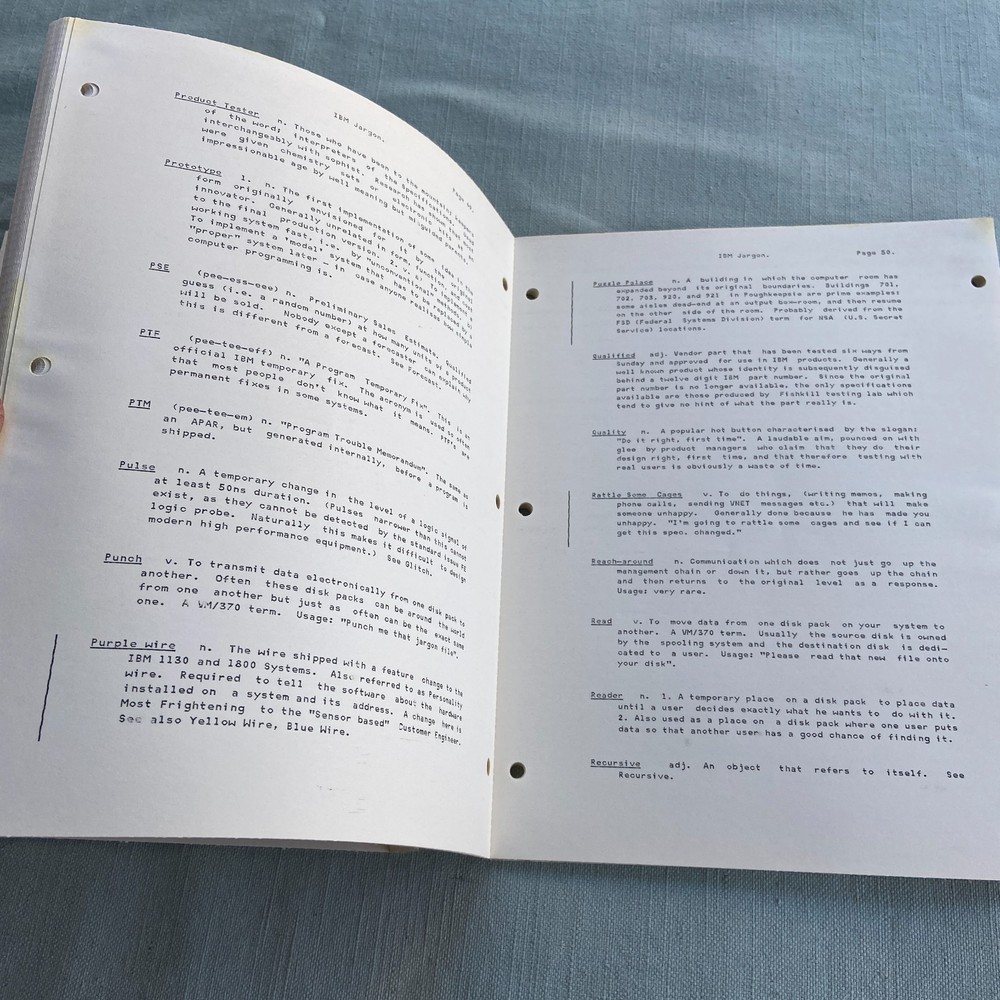 IBM Internal Document Jargon General Computing Dictionary Manual 6th Ed. 1983