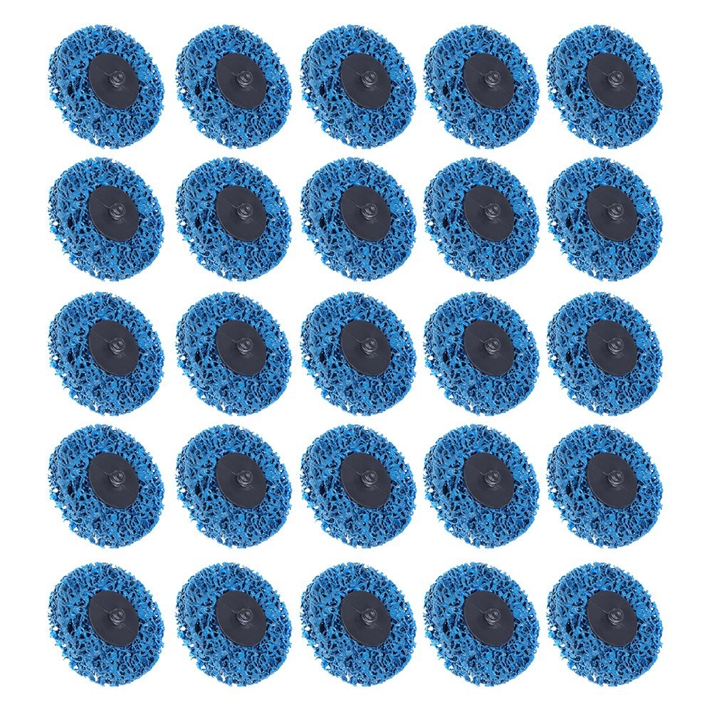 25 Pack 3" Blue Quick Change Easy Strip & Clean Discs For Paint Rust New