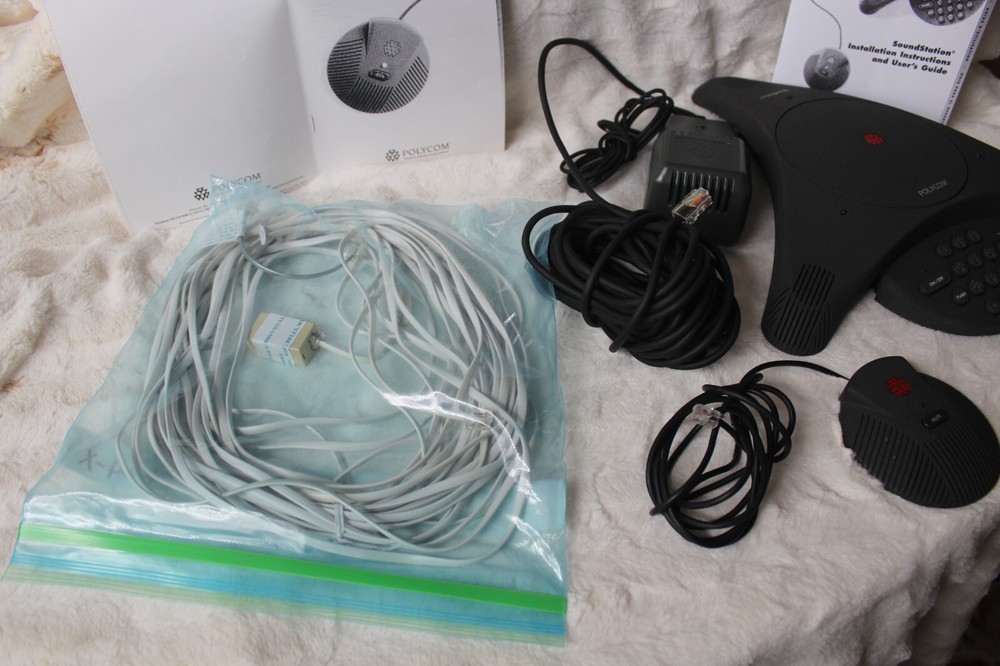 Polycom SoundStation 2 Conference Speaker Phone Wall Module External Microphone