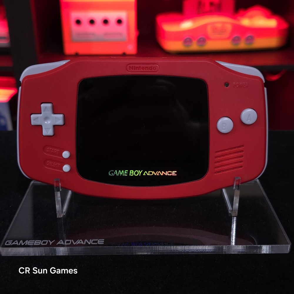 Red Game Boy Advance GBA Console with iPS V5 Backlight Backlit LCD MOD Console