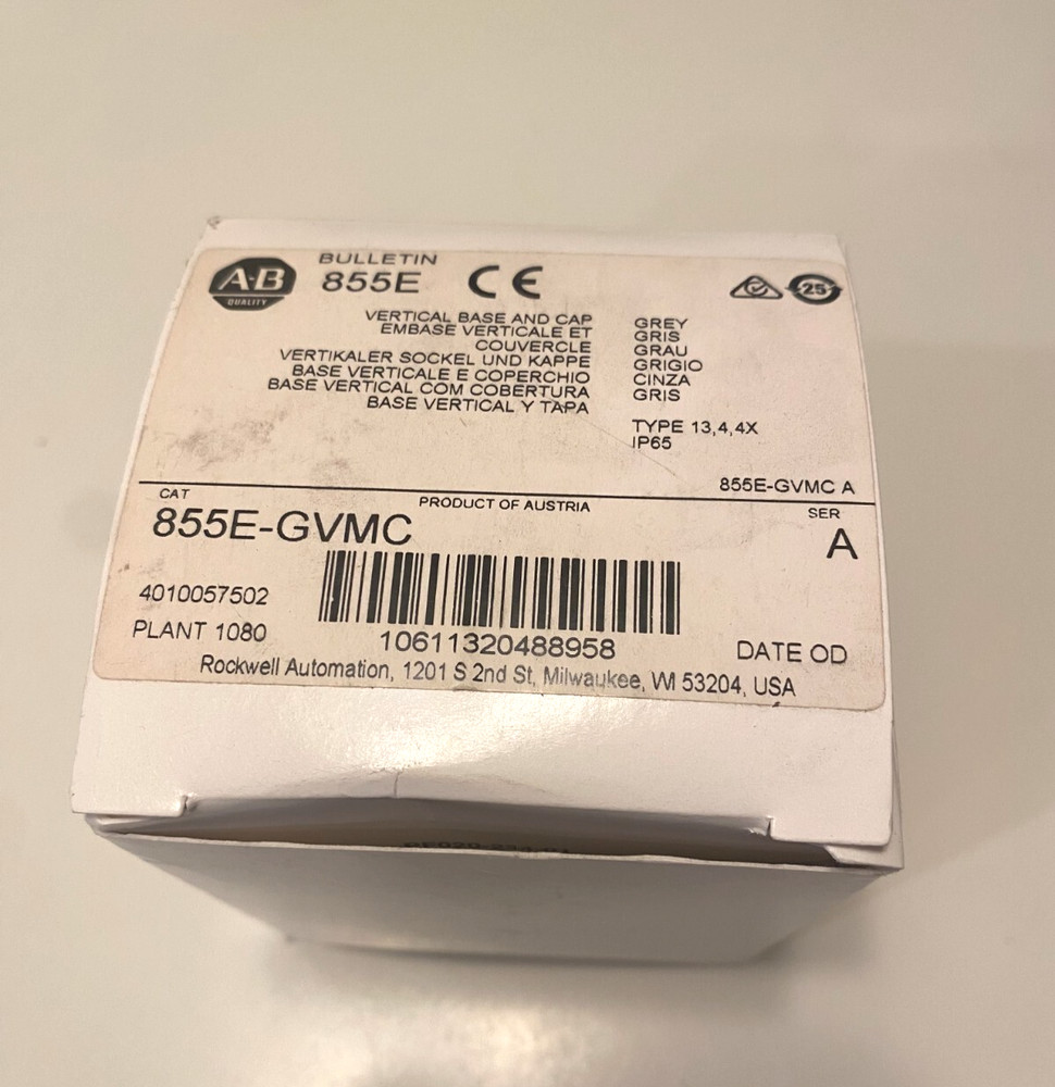 Allen Bradley 855E Vertical Base and Cap 855E-GVMC SER A